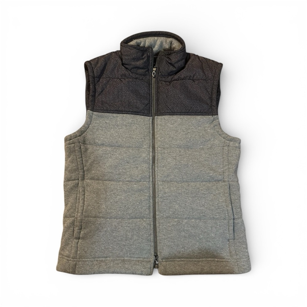 Banana Republic Gray and Burgundy Puffer Vest